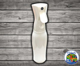 Continuous fine mist spray bottle used for gently misting birds and distributing water evenly.
