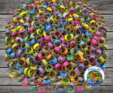 Happy Beaks Bitty Birdie Bagels fruit-flavored bird toy parts with a 3/4 inch inside diameter for small parrots, cockatiels, budgies, parakeets, and little parrots to chew, shred, peel, hold, or hang in the cage. 200