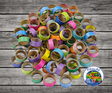 Happy Beaks Bitty Birdie Bagels fruit-flavored bird toy parts with a 3/4 inch inside diameter for small parrots, cockatiels, budgies, parakeets, and little parrots to chew, shred, peel, hold, or hang in the cage. 50