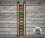 Happy Beaks Wood Bird Ladder colorful all-wood hanging ladder with two hooks for attaching to a bird cage or play stand, available in 24 inch and 36 inch sizes. 24"