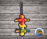 Happy Beaks Wooden Cowboy Spur Bird Toy with 7 inches of chain, wood beads, wood blocks, 2 stars with five spurs on each star, and cotton rope for small parrots, cockatiels, budgies, parakeets, and little parrots.