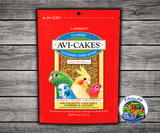 Lafeber Avi-Cakes 8 Oz small bird food made with premium seeds, nutritionally balanced pellets, non-GMO ingredients, and molasses binder for parakeets, cockatiels, lovebirds, conures, budgies, and small parrots.