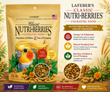 Lafeber Nutri-Berries Cockatiel Food made with hulled canary grass seed, hulled white proso millet, oat groats, peanut granules, red millet, vitamins, minerals, and 8% pellets for cockatiels and small birds. 4 lb bag Promo