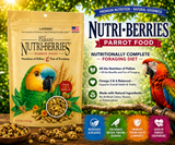Lafeber Nutri-Berries Parrot Food 14 Lb made with hulled seeds, grains, peanuts, 16.5% pellets, stabilized vitamins, chelated minerals, amino acids, and omega fatty acids for parrots. 3.25 lb Promo