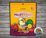 Lafeber Pellet-Berries for Cockatiels 10 Oz made with 81% pellets, 19% fruits and grains, cranberries, apricots, dates, natural grains, vitamins, minerals, and omega fatty acids for cockatiels and small birds.