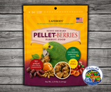 Lafeber Pellet-Berries for Parrots made with 81% pellets, 19% fruits and grains, cranberries, apricots, dates, natural grains, vitamins, minerals, and omega fatty acids for parrots. 2.75 lb bag