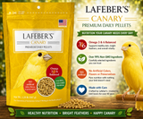 Lafeber Premium Daily Diet for Canaries 1.25 Lb pellet food made with ground corn, soybean meal, wheat flour, oat groats, cane molasses, dried whole egg, vitamins, minerals, amino acids, and omega fatty acids for canaries. Promo