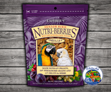 Lafeber Senior Bird Nutri-Berries Macaw and Cockatoo Food 10 Oz made with pellets, wholesome grains, dried dates, dried cranberries, dried plums, herbs, glucosamine sulfate, chondroitin sulfate, vitamins, and minerals for mature parrots.