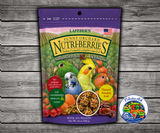 Lafeber Sunny Orchard Nutri-Berries Cockatiel and Parakeet Food 10 Oz made with apricots, dates, cranberries, hulled seeds, grains, 30% pellets, vitamins, minerals, and omega fatty acids for cockatiels, parakeets, lovebirds, and small birds