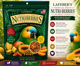 Lafeber Tropical Fruit Nutri-Berries Parrot Food made with pineapple, papaya, mango, hulled white proso millet, safflower, red millet, peanut granules, 26% pellets, vitamins, minerals, and omega fatty acids for parrots. 14 lb Promo