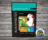 Roudybush Daily Maintenance Medium all-natural pellet bird food with no added food coloring or sugar for parrots, cockatoos, macaws, conures, and small parrots. 22 ox bag