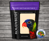 Roudybush Lory Diet Nectar 15 lower-sugar lory nectar diet with 15 percent protein for lories, available in 2 lb and 15 lb sizes.
