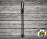 Reusable stainless steel skewer for serving fruits vegetables and foraging items to parrots and birds.
