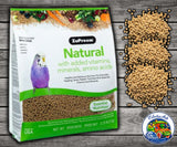 Natural pellet bird food for small birds including parakeets budgies and finches with balanced nutrition and no artificial colors