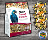 ZuPreem Smart Selects Macaws and Large Parrots 4 lb bird food with pellets seeds fruits vegetables probiotics and no sunflower seeds