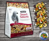 ZuPreem Smart Selects Parrots and Conures bird food with pellets fruits vegetables seeds probiotics and omega fatty acids for medium and large parrots