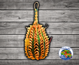 Planet Pleasures Pineapple Foraging Bird Toy, a colorful all-natural shreddable pineapple-shaped toy with spaces for hiding treats for parrots, cockatiels, budgies, parakeets, and little parrots. Extra Large