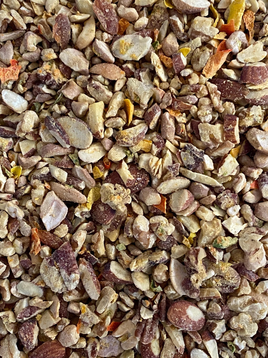 Freeze Dried Bell Pepper Battered Chopped Mixed Nuts | Eclectus Ark