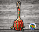 Planet Pleasures Pineapple Foraging Bird Toy, a colorful all-natural shreddable pineapple-shaped toy with spaces for hiding treats for parrots, cockatiels, budgies, parakeets, and little parrots. medium