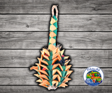 Planet Pleasures Pineapple Foraging Bird Toy, a colorful all-natural shreddable pineapple-shaped toy with spaces for hiding treats for parrots, cockatiels, budgies, parakeets, and little parrots. Small