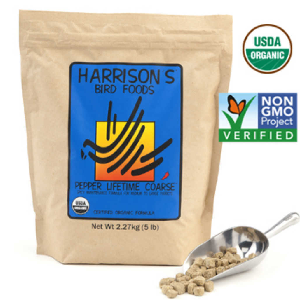 Organic Parrot Food - Harrison's Bird Food Lifetime Coarse Pepper