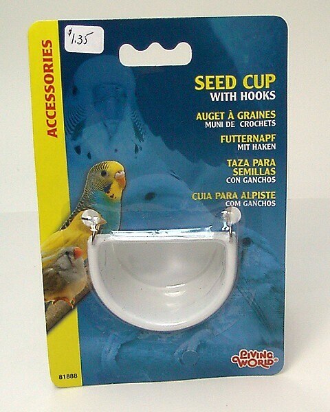 Hagen Bird Seed Cup w/Wire Hooks 2 Oz